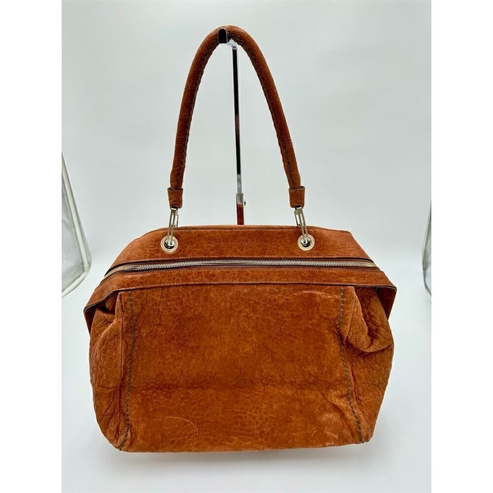Plinio Visona Women's Tan‎ Leather Shoulder Bag Casual Handbag